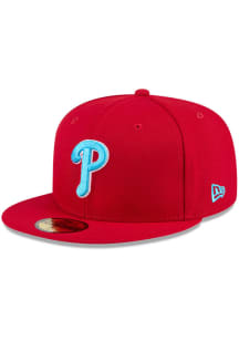 New Era Philadelphia Phillies Mens Red 2024 Fathers Day 59FIFTY Fitted Hat
