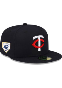 New Era Minnesota Twins Mens Navy Blue 2024 Jackie Robinson Day 59FIFTY Fitted Hat
