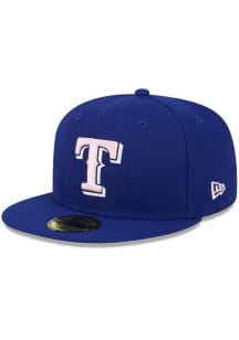 New Era Texas Rangers Mens Navy Blue 2024 Mothers Day 59FIFTY Fitted Hat