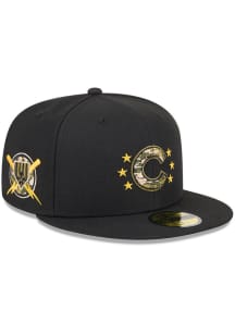 New Era Chicago Cubs Mens Black 2024 Armed Forces Day 59FIFTY Fitted Hat