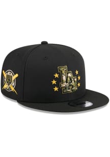New Era Los Angeles Dodgers Black 2024 Armed Forces Day 9FIFTY Mens Snapback Hat