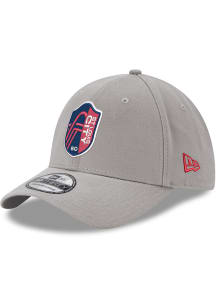 New Era St Louis City SC Mens Grey Primary Crest Team Classic 39THIRTY Flex Hat