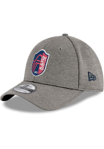 New Era St Louis City SC Mens Grey Primary Crest Shadow Tech 39THIRTY Flex Hat
