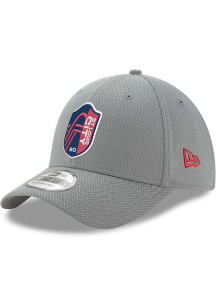 New Era St Louis City SC Mens Grey Primary Crest Diamond Era 39THIRTY Flex Hat