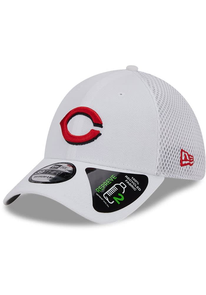 New Era Cincinnati Reds Mens White Game Day Recycled 39THIRTY Flex Hat