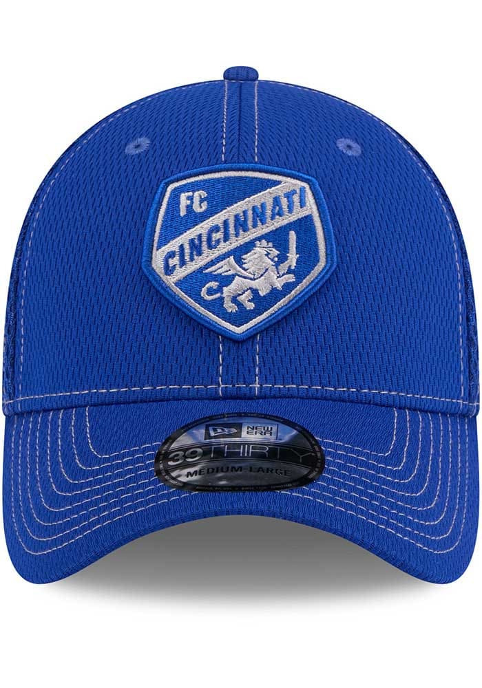 New Era FC Cincinnati Mens Blue Game Day Contrast Thread 39THIRTY Flex Hat