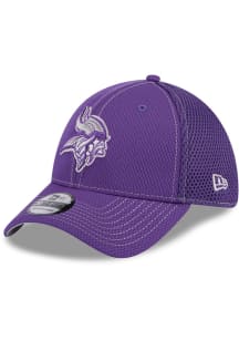 New Era Minnesota Vikings Mens Purple Game Day Contrast Thread 39THIRTY Flex Hat