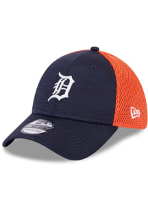 New Era Detroit Tigers Mens Navy Blue Game Day TC Distinct 2T 39THIRTY Flex Hat
