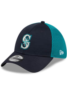 New Era Seattle Mariners Mens Navy Blue Game Day TC Distinct 2T 39THIRTY Flex Hat