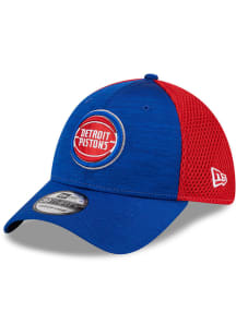 New Era Detroit Pistons Mens Blue Game Day TC Distinct 2T 39THIRTY Flex Hat