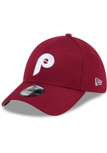 New Era Philadelphia Phillies Mens Maroon Active 39THIRTY Flex Hat