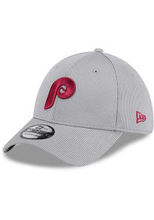 New Era Philadelphia Phillies Mens Grey Active 39THIRTY Flex Hat