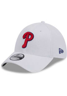 New Era Philadelphia Phillies Mens White Active 39THIRTY Flex Hat