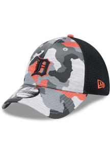 New Era Detroit Tigers Mens Black 2T Active Training Camo 39THIRTY Flex Hat