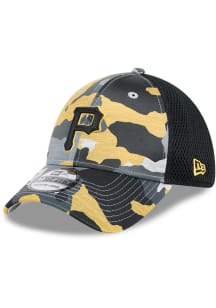 New Era Pittsburgh Pirates Mens Black 2T Active Training Camo 39THIRTY Flex Hat