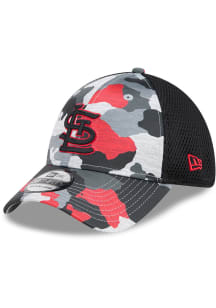 New Era St Louis Cardinals Mens Black 2T Active Training Camo 39THIRTY Flex Hat