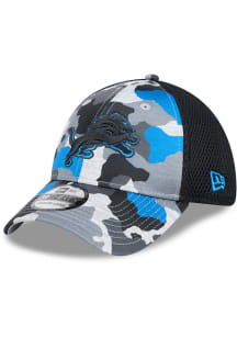 New Era Detroit Lions Mens Black 2T Active Training Camo 39THIRTY Flex Hat