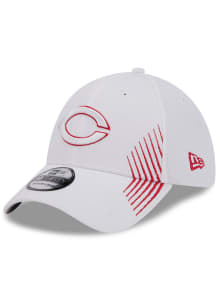 New Era Cincinnati Reds Mens White Active Arrow Stitch 39THIRTY Flex Hat