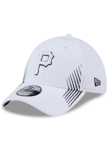 New Era Pittsburgh Pirates Mens White Active Arrow Stitch 39THIRTY Flex Hat