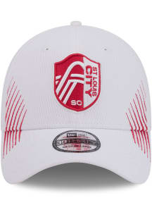 New Era St Louis City SC Mens White Active Arrow Stitch 39THIRTY Flex Hat