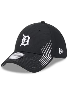 New Era Detroit Tigers Mens Black Active Arrow Stitch 39THIRTY Flex Hat