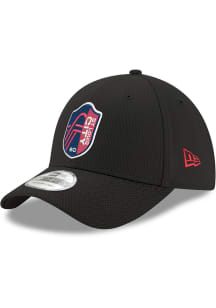 New Era St Louis City SC Mens Black Primary Crest Diamond Era 39THIRTY Flex Hat