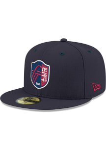 New Era St Louis City SC Mens Navy Blue Primary Crest Basic 59FIFTY Fitted Hat