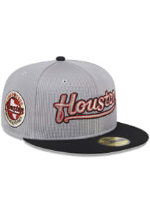 New Era Houston Astros Mens Grey Pivot Mesh Crown 59FIFTY Fitted Hat
