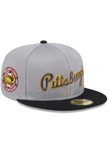 New Era Pittsburgh Pirates Mens Grey Pivot Mesh Crown 59FIFTY Fitted Hat