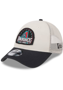 New Era Arizona Diamondbacks Throwback 3T Patch Trucker Adjustable Hat - Tan