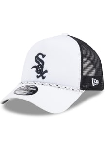 New Era Chicago White Sox Court Sport Foam Rope Trucker Adjustable Hat - White