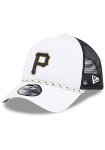 New Era Pittsburgh Pirates Court Sport Foam Rope Trucker Adjustable Hat - White