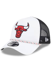 New Era Chicago Bulls Court Sport Foam Rope Trucker Adjustable Hat - White