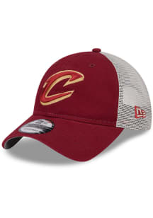 New Era Cleveland Cavaliers Game Day Super Side Patch Trucker 9TWENTY Adjustable Hat - Maroon