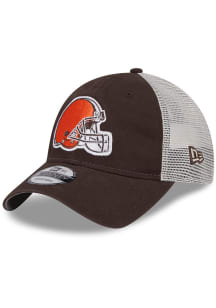 New Era Cleveland Browns Game Day Super Side Patch Trucker 9TWENTY Adjustable Hat - Brown