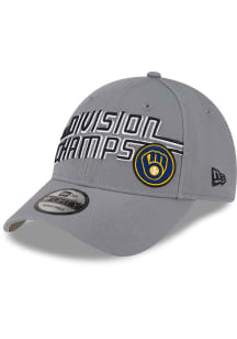 New Era Milwaukee Brewers 2023 Division Champions 9FORTY Adjustable Hat - Grey