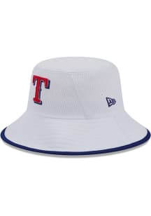 New Era Texas Rangers White BCKT GAME DAY 17557 Mens Bucket Hat