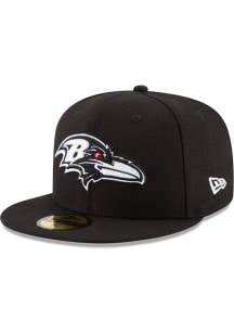 New Era Baltimore Ravens Mens Black Black and White Tonal 59FIFTY Fitted Hat