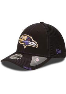 New Era Baltimore Ravens Mens Black Team Neo 39THIRTY Flex Hat