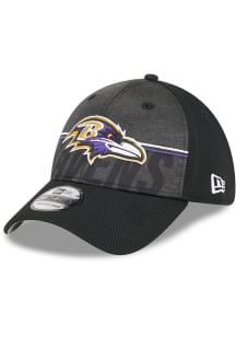 New Era Baltimore Ravens Mens Black 2023 Training Camp 39THIRTY Flex Hat