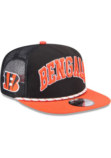 New Era Cincinnati Bengals Black Throwback Golfer Rope 9FIFTY Mens Snapback Hat