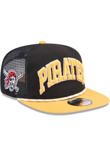 New Era Pittsburgh Pirates Black Throwback Golfer Rope 9FIFTY Mens Snapback Hat
