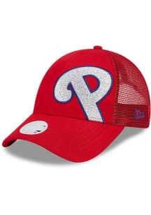 New Era Philadelphia Phillies Red Game Day Offside Spark Trucker 9FORTY Womens Adjustable Hat