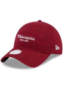 New Era Philadelphia Phillies Maroon Throwback Mini Script 9TWENTY Womens Adjustable Hat