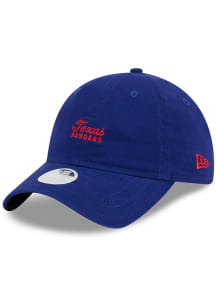 New Era Texas Rangers Blue Throwback Mini Script 9TWENTY Womens Adjustable Hat