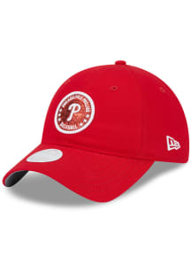 New Era Philadelphia Phillies Red Active Logo Wheel W 9TWENTY Womens Adjustable Hat