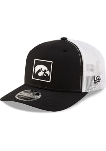 New Era Black Iowa Hawkeyes Silicone 9SEVENTY Stretch Snap Trucker Adjustable Hat