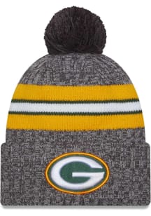 New Era Green Bay Packers Grey 2023 Sideline Sport Cuff Mens Knit Hat