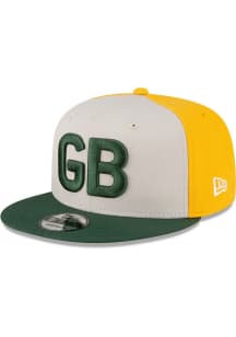 New Era Green Bay Packers Ivory Retro 2023 Sideline 9FIFTY Mens Snapback Hat