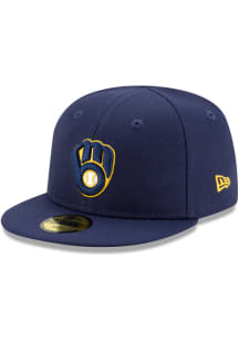 New Era Milwaukee Brewers Navy Blue My 1st AC 59FIFTY Youth Fitted Hat